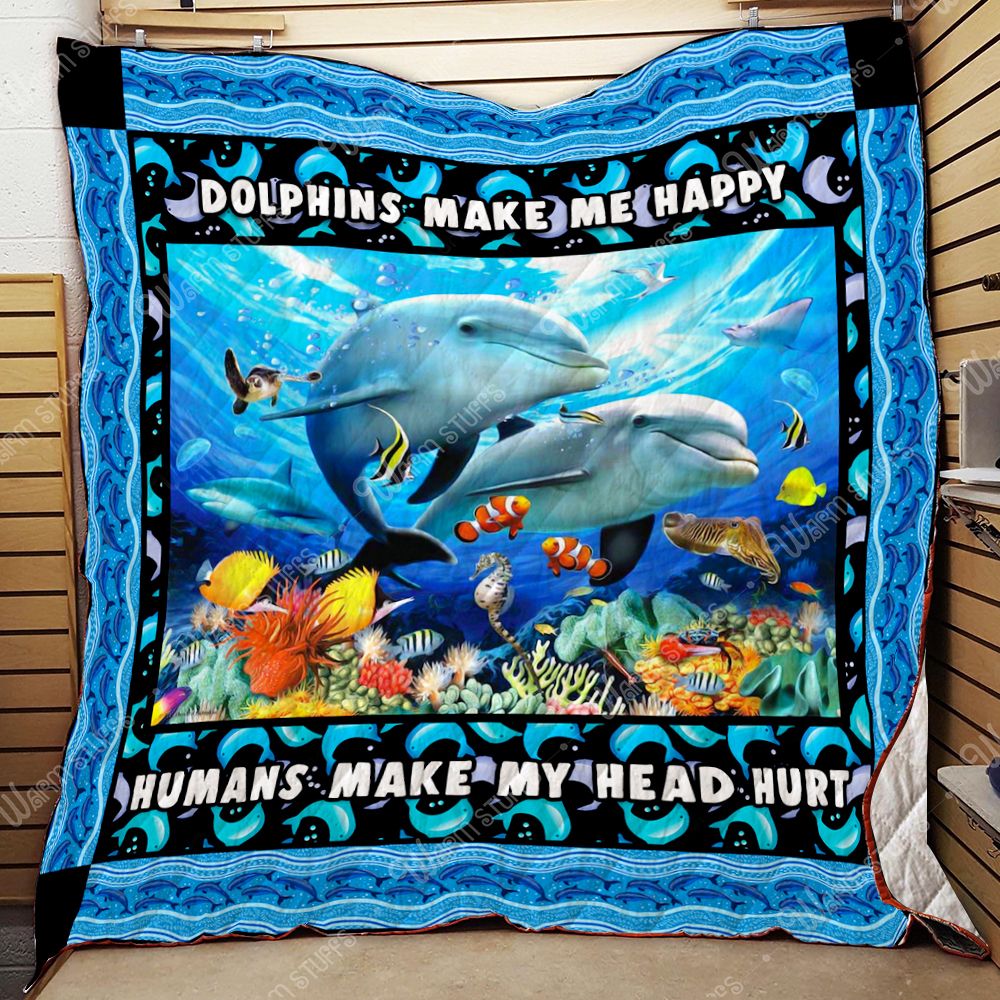 Dolphins Make Me Happy Quilt Blanket Lh25 Dhc1312177Dd