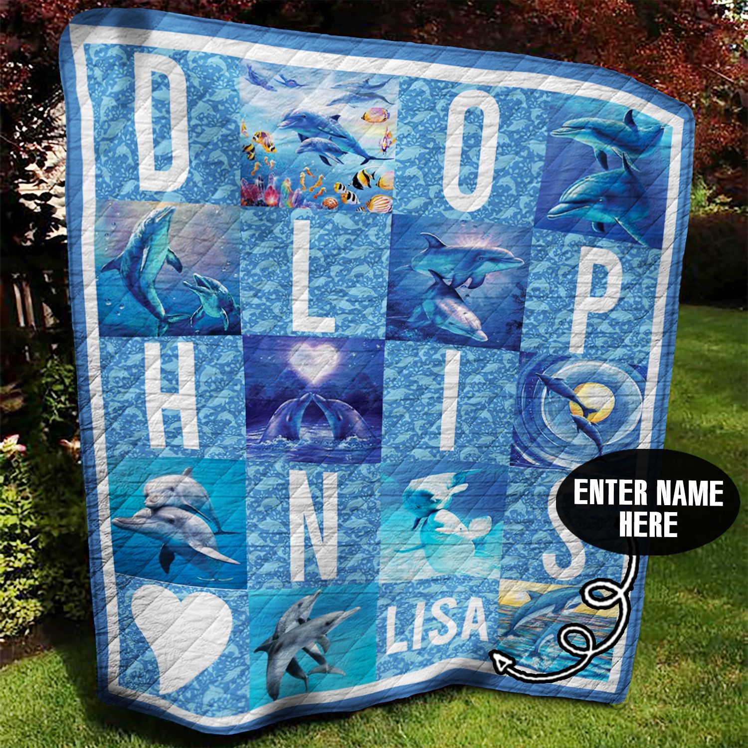 Dolphins Personalized Quilt Blanket DTH160602HD