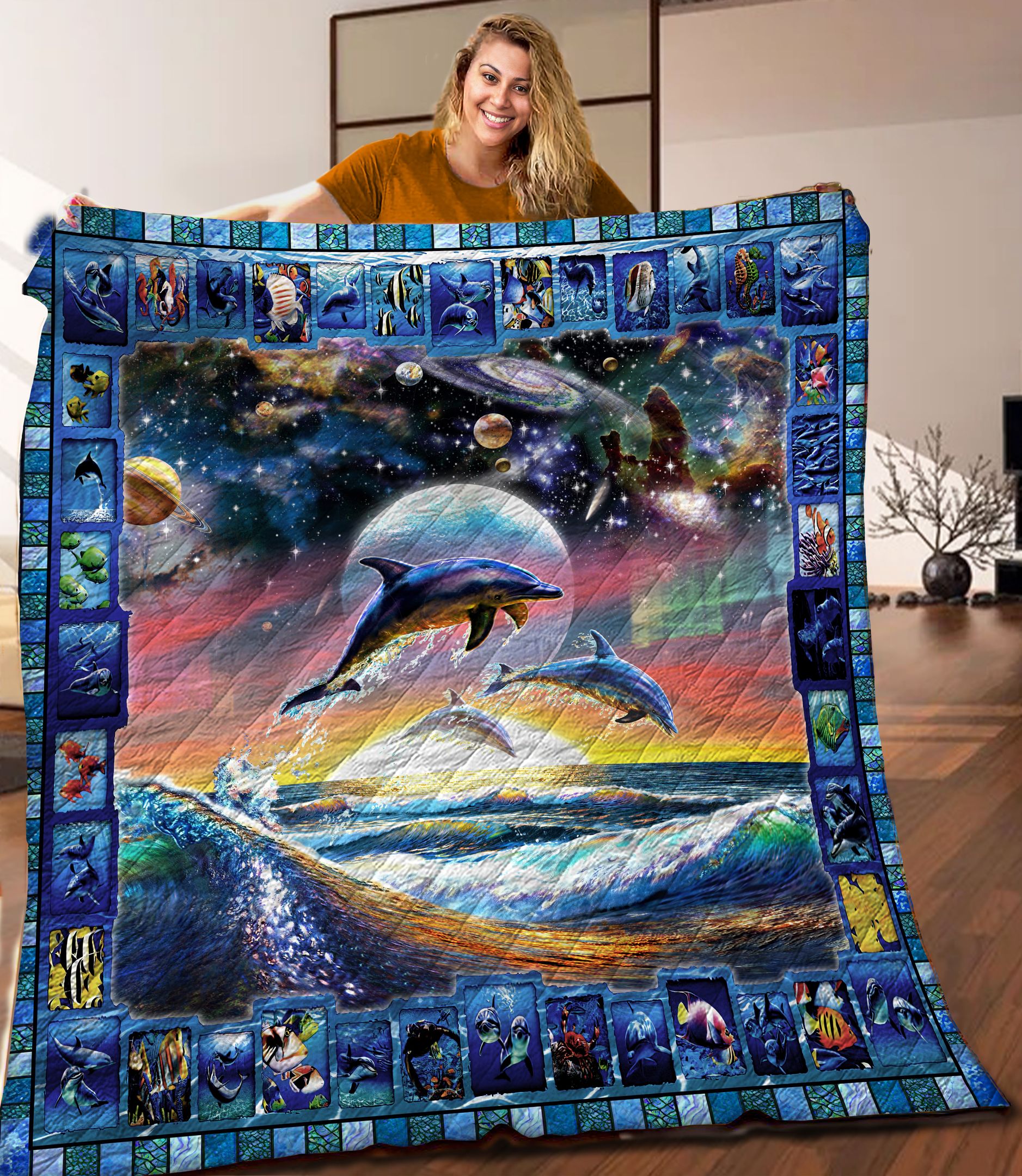 Dolphins Quilt Blanket C9B120602DL