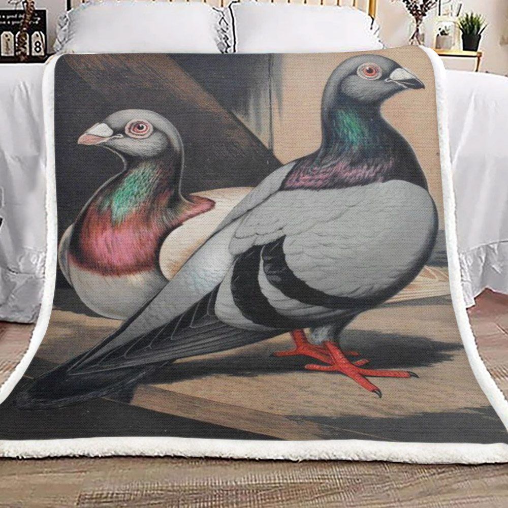Domestic Pigeon Sherpa Fleece Blanket