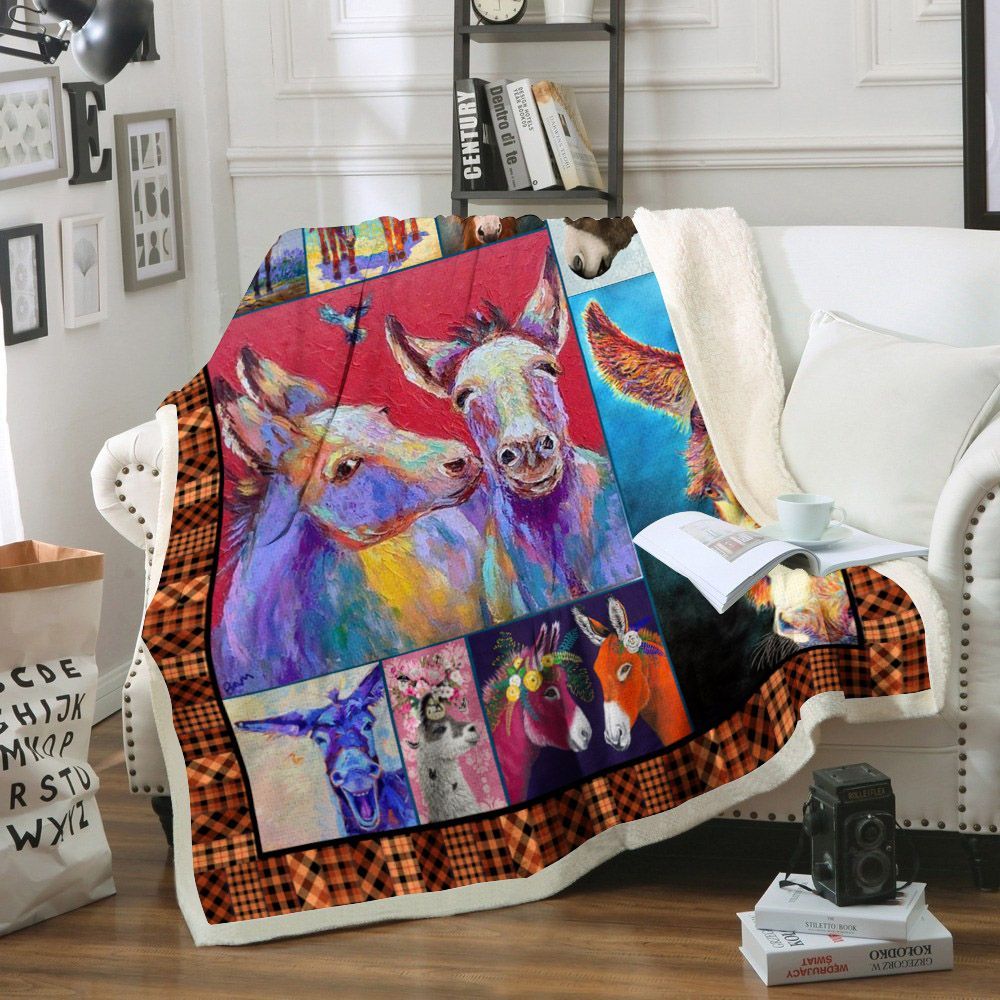 Donkey Sherpa Fleece Blanket