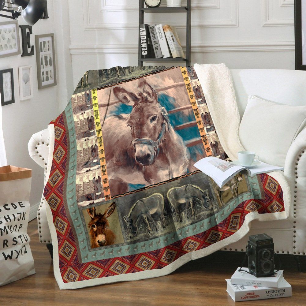 Donkey Sherpa Fleece Blanket