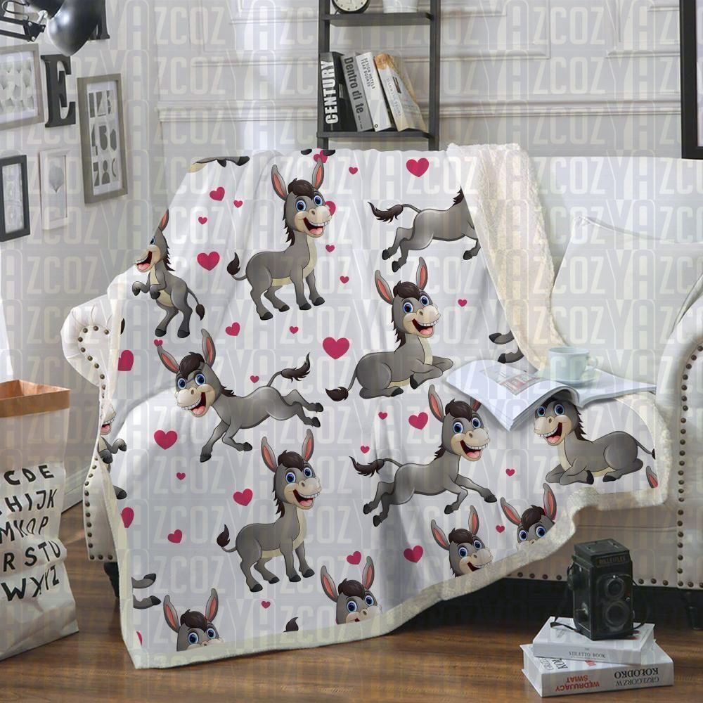 Donkey Sherpa Fleece Blanket