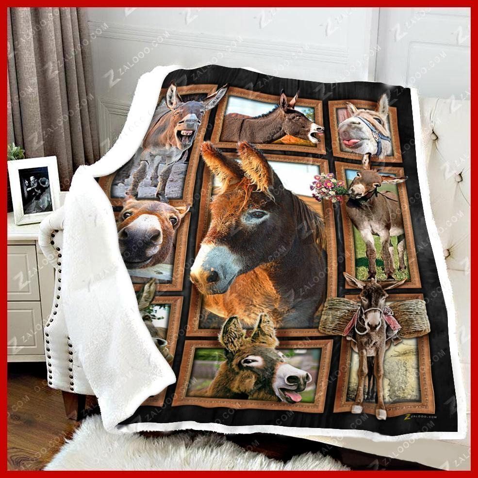 Donkey Sherpa Fleece Blanket