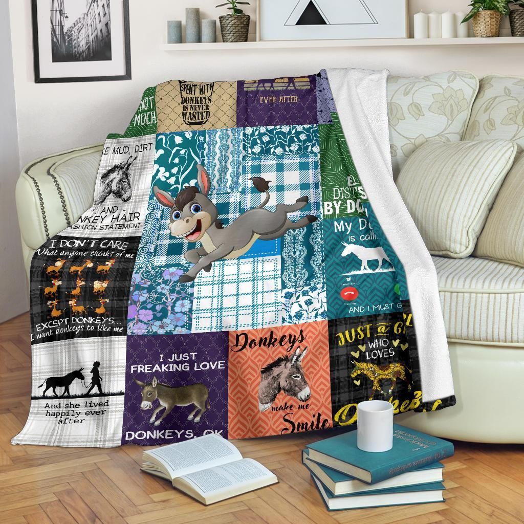Donkey Sherpa Fleece Blanket