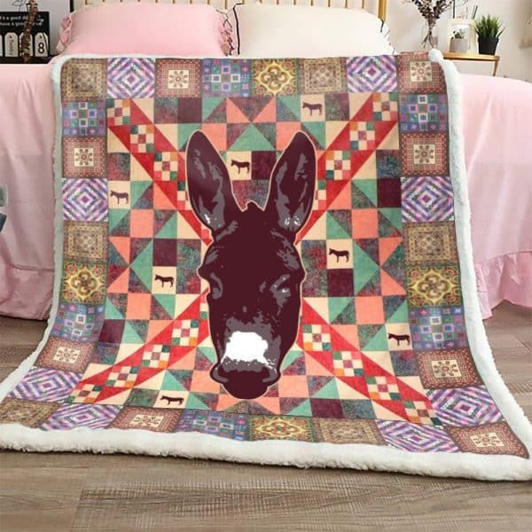 Donkey Sherpa Fleece Blanket