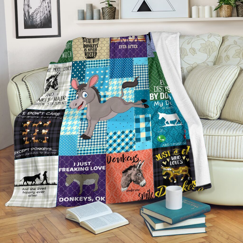 Donkey Sherpa Fleece Blanket