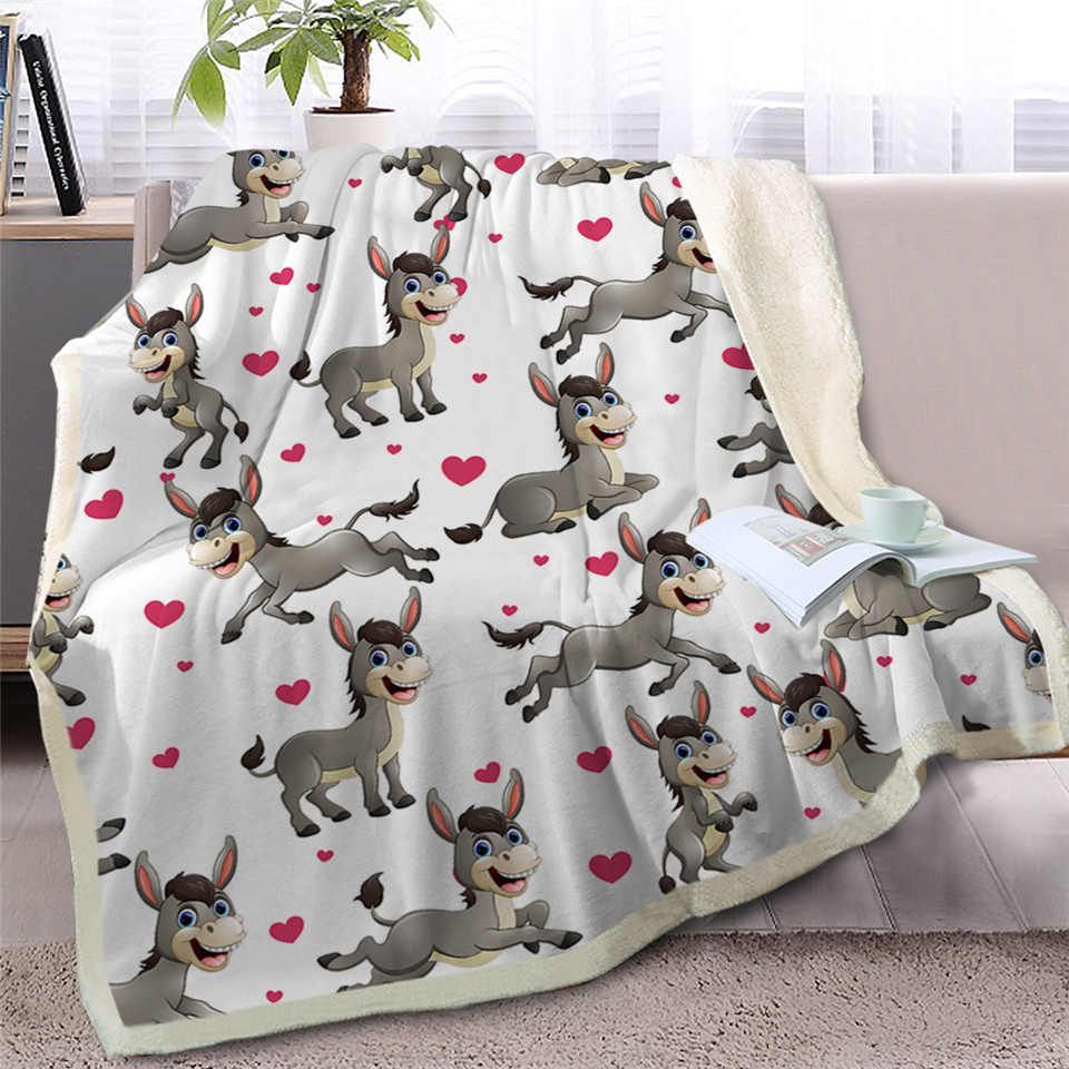 Donkey Sherpa Fleece Blanket