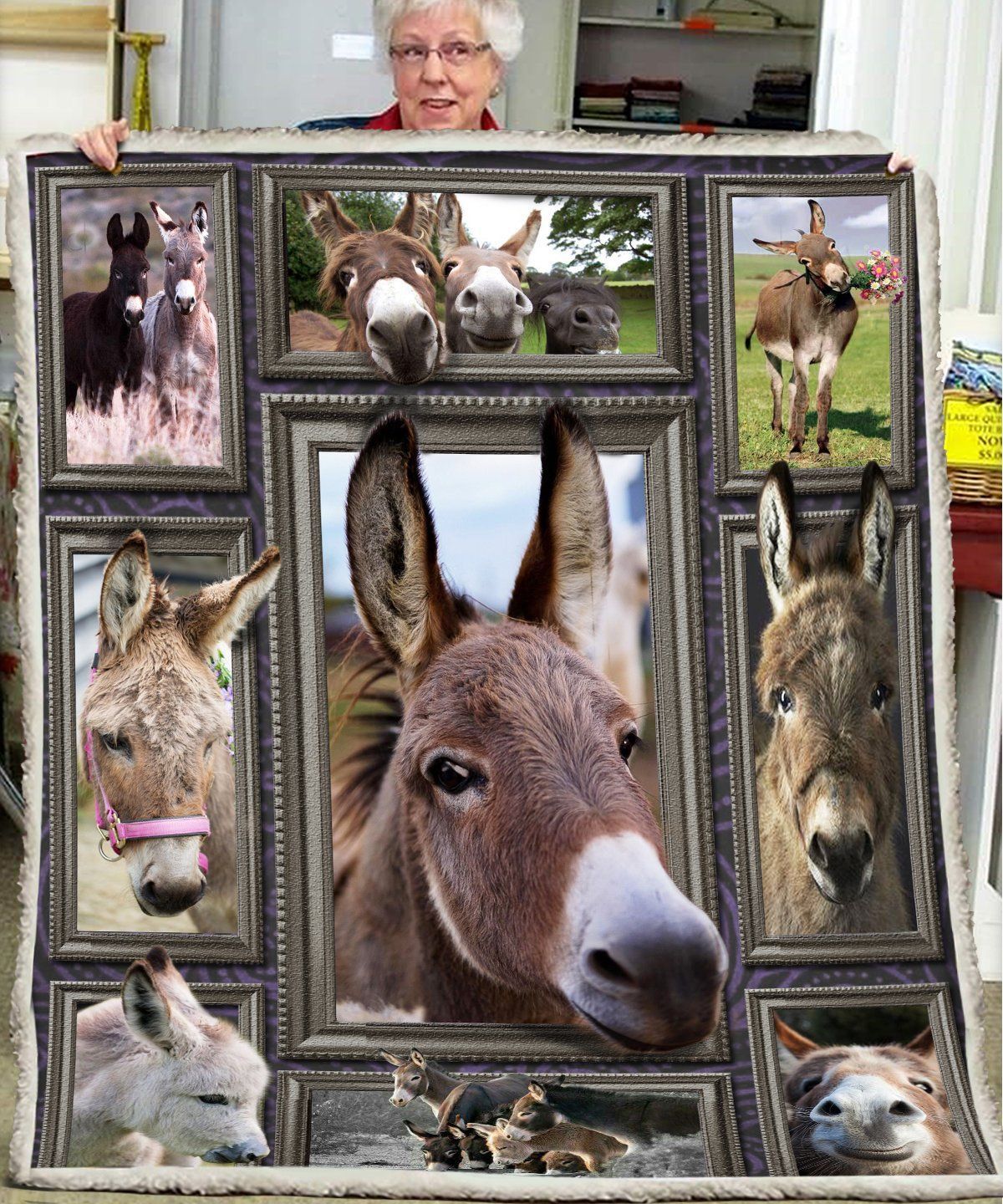 Donkey Sherpa Fleece Blanket