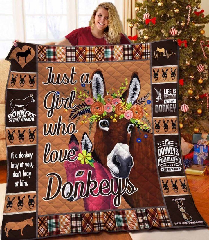 Donkey Girl Love Donkeys Quilt Blanket Dhc04011637Dd