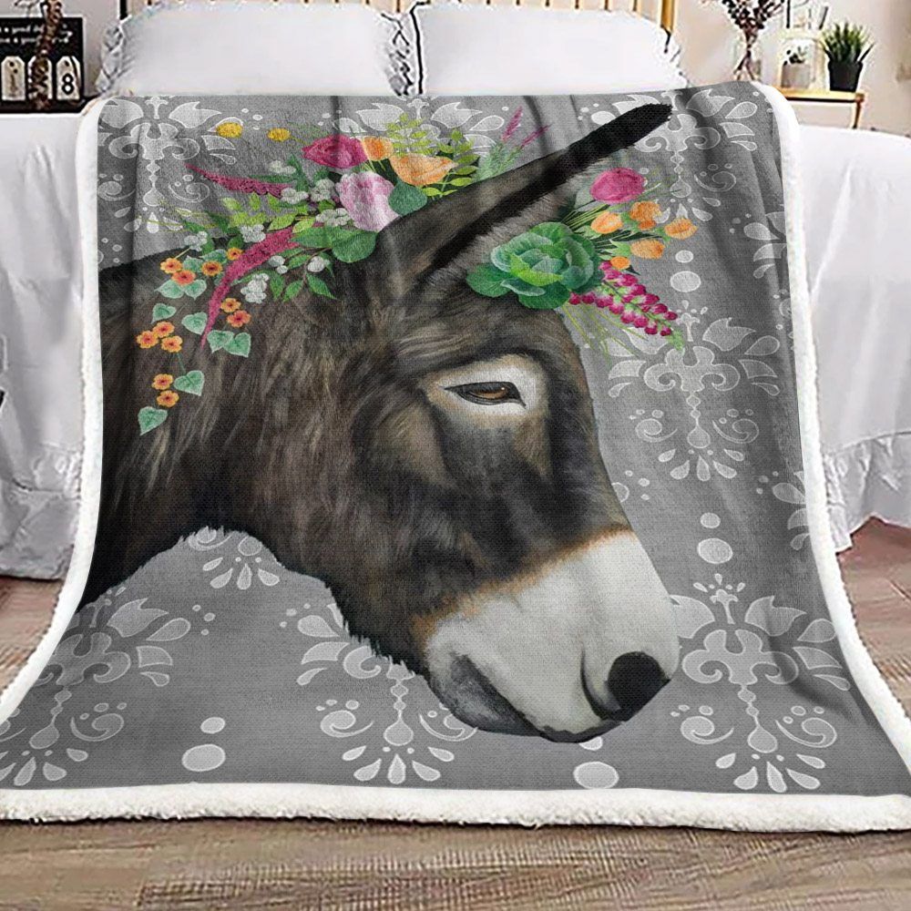 Donkey Sherpa Fleece Blanket