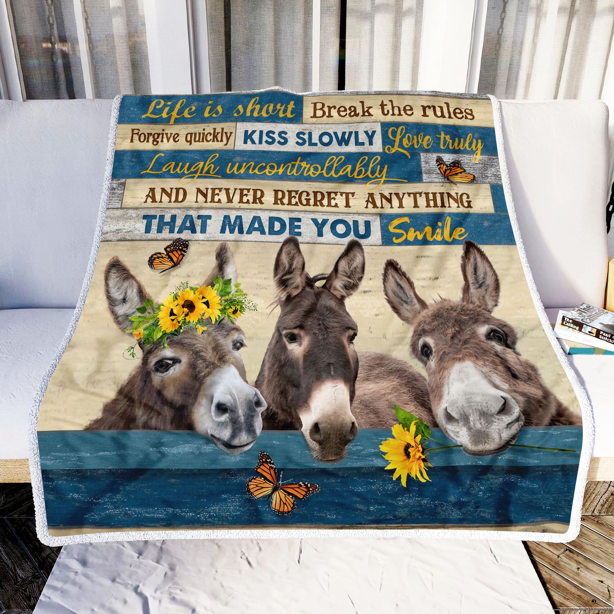 Donkey Life Is Short Fleece Blanket