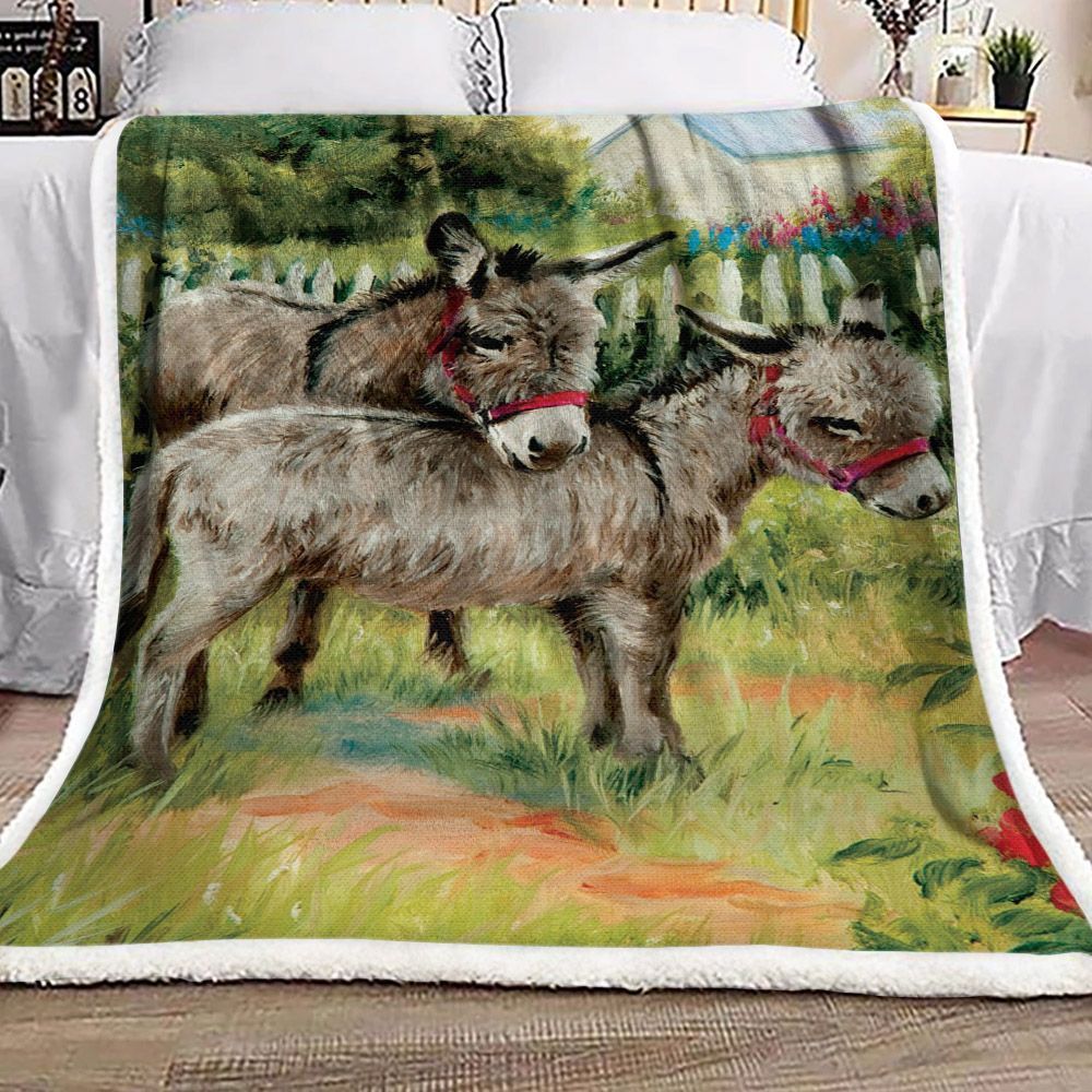 Donkey Sherpa Fleece Blanket