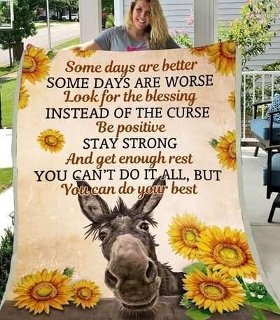 Donkey Some Days Sherpa Fleece Blanket