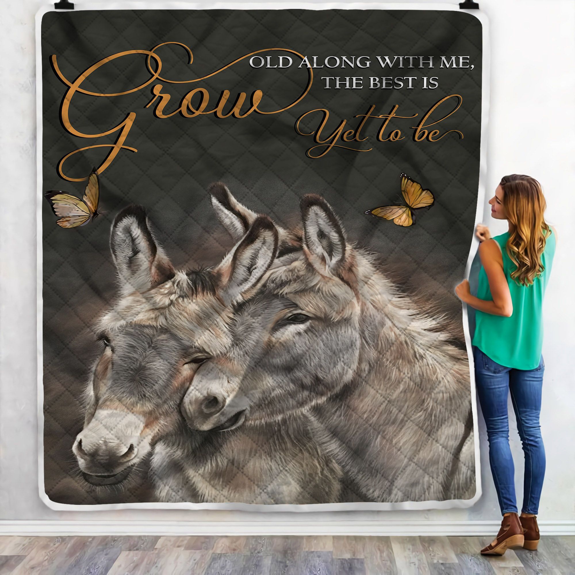 Donkey The Best Is Yet To Be Sherpa Fleece Blanket