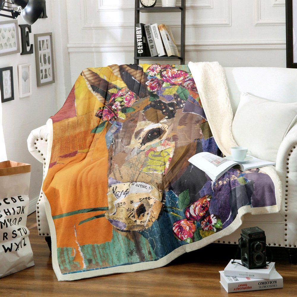 Donkey Sherpa Fleece Blanket