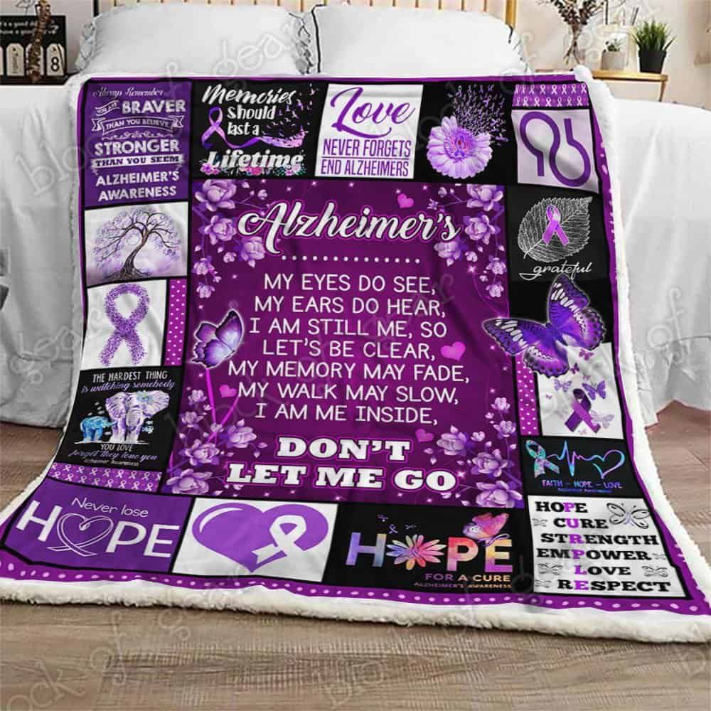 Dont Let Me Go Alzheimer Fleece Blanket