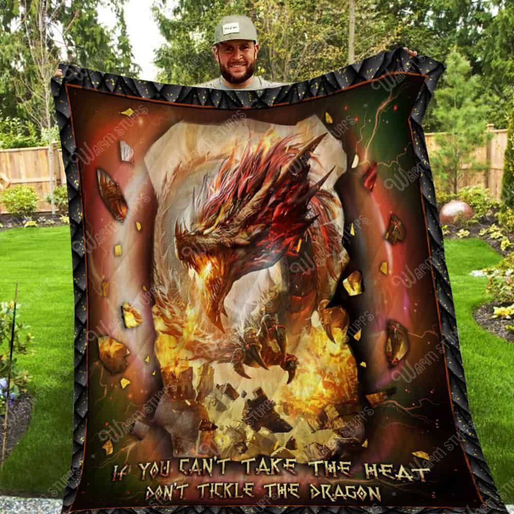 Dont Tickle The Dragon Washable GS-CL-DT0107 Quilt Blanket