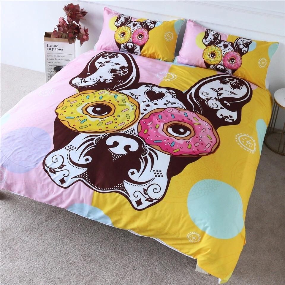 Donut Bulldog Bedding Set