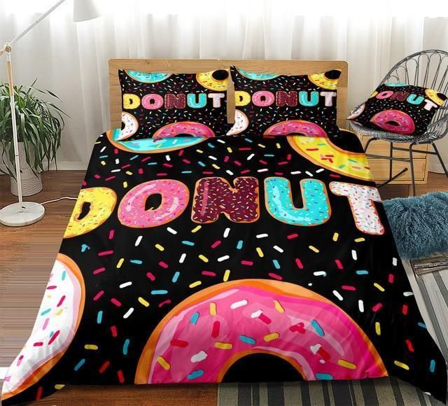 Donut Word Colorful Pattern Bedding Set