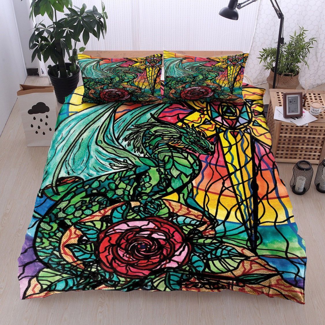 Dragon And Flower Bedding Set