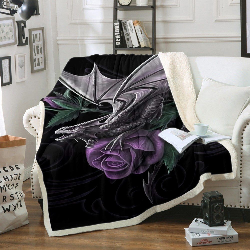 Dragon And Rose Sherpa Fleece