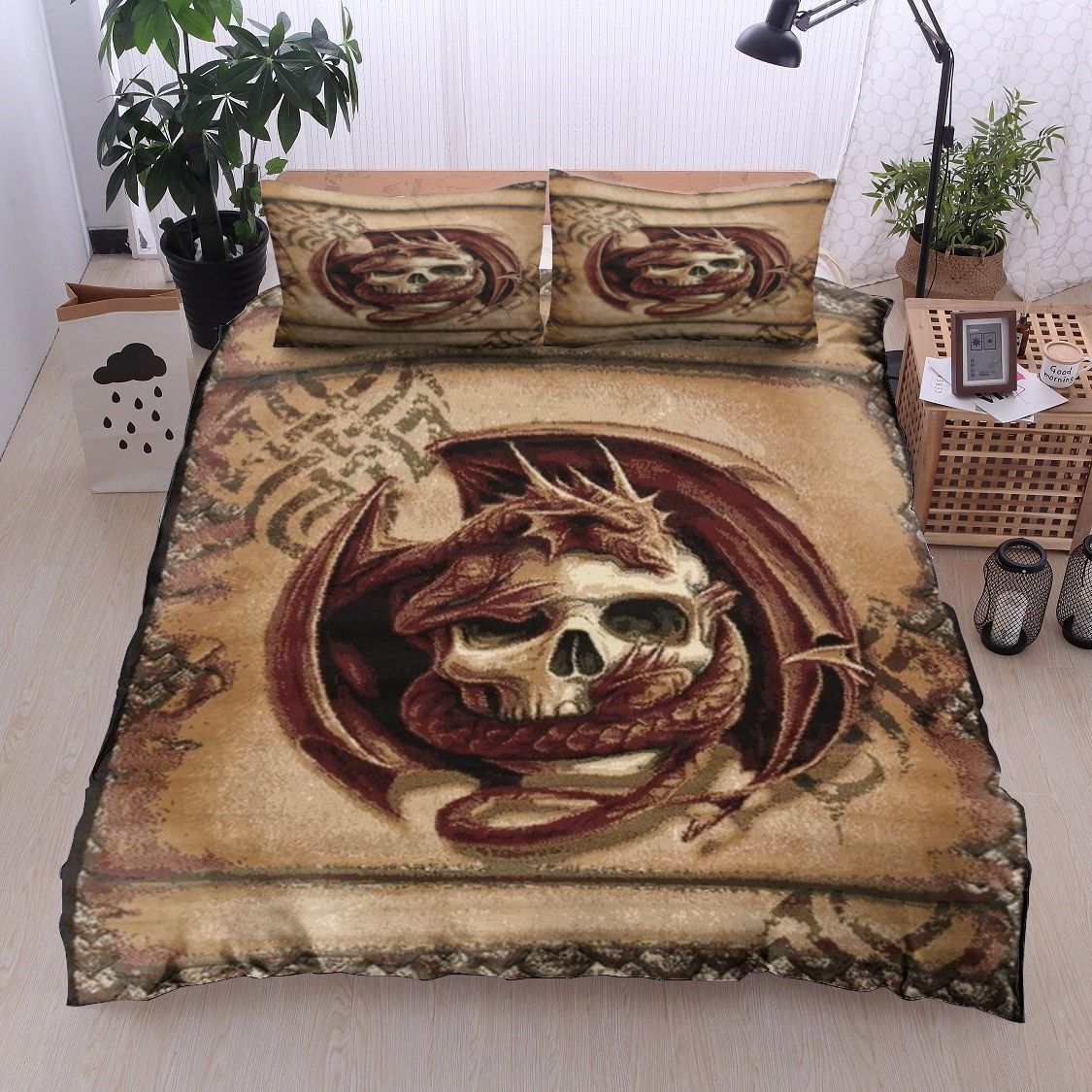 Dragon And Skull Bedding Set