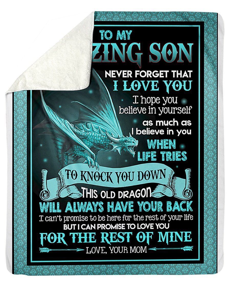Dragon Art To My Amazing Son Love You For The Rest Of My Life Fleece Blanket