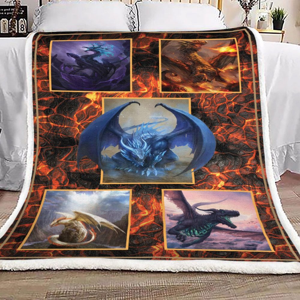 Dragon Artwork Sherpa Fleece Blanket