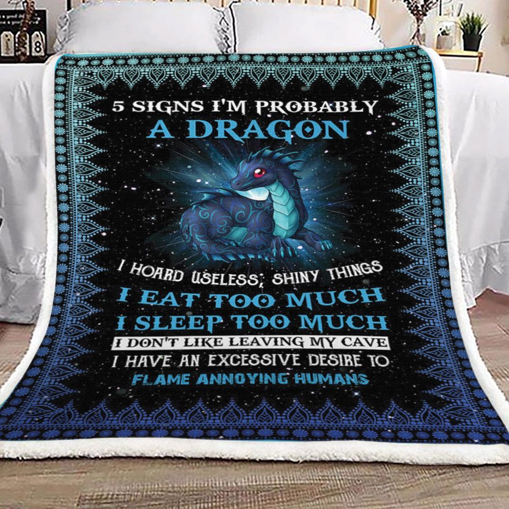 Dragon Sherpa Fleece Blanket