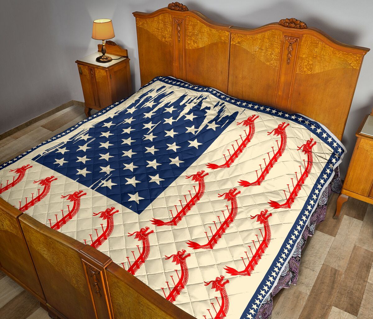 Dragon Boat American Flag Quilt Blanket Dhc1312789Dd
