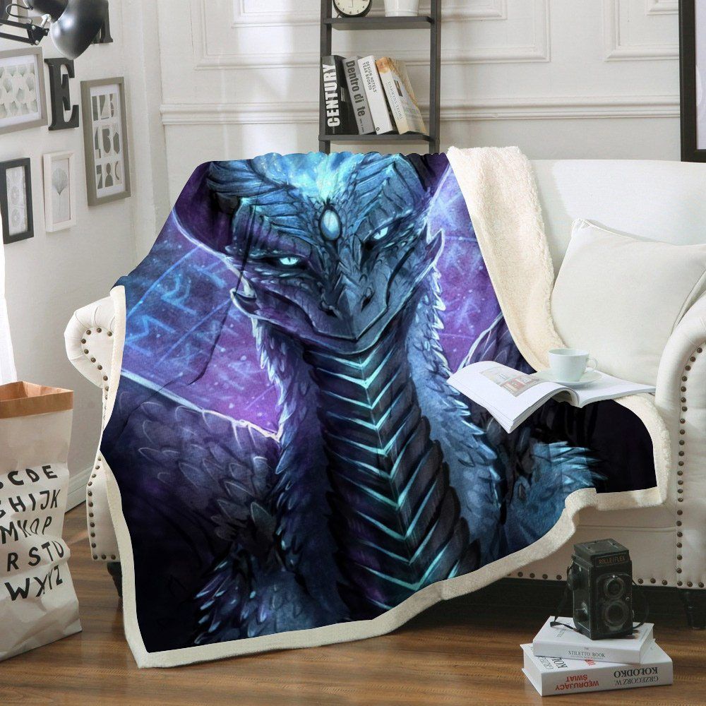 Dragon Sherpa Fleece Blanket