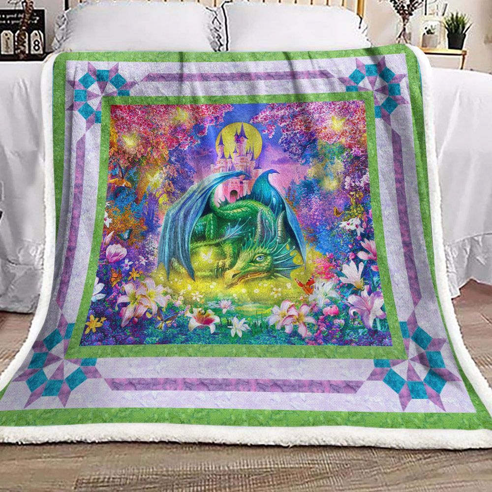 Dragon Castle Sherpa Fleece Blanket