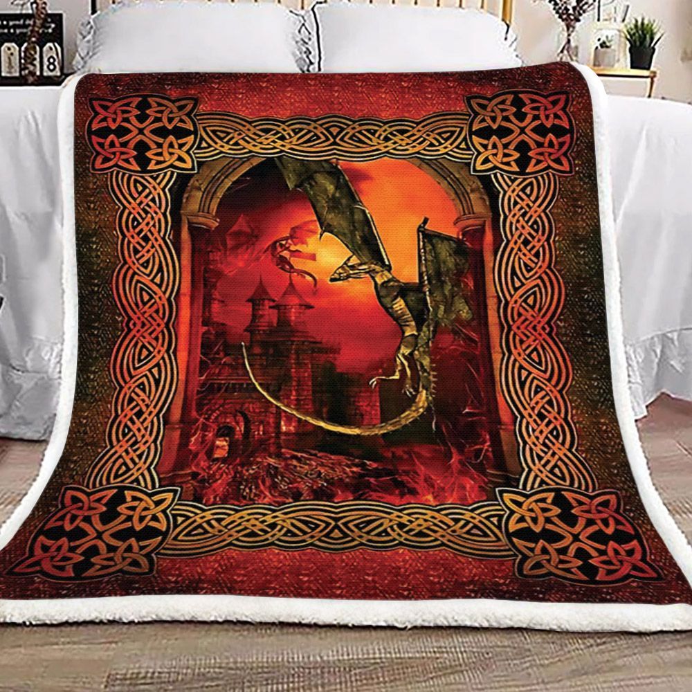 Dragon Sherpa Fleece Blanket