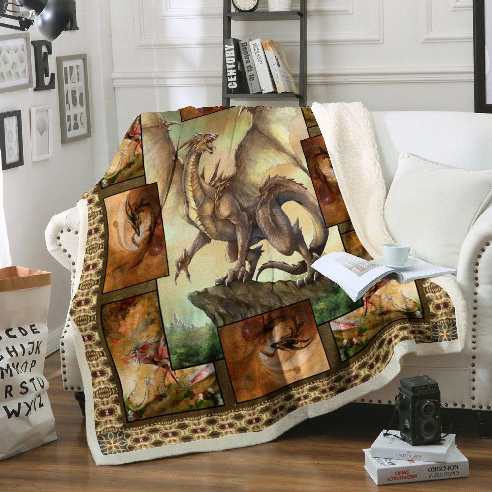 Dragon Sherpa Fleece Blanket