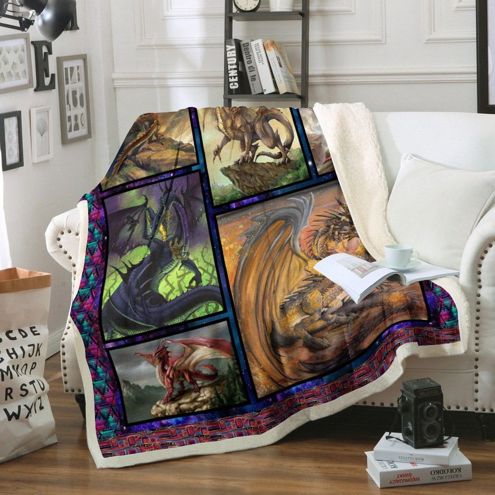 Dragon Sherpa Fleece Blanket