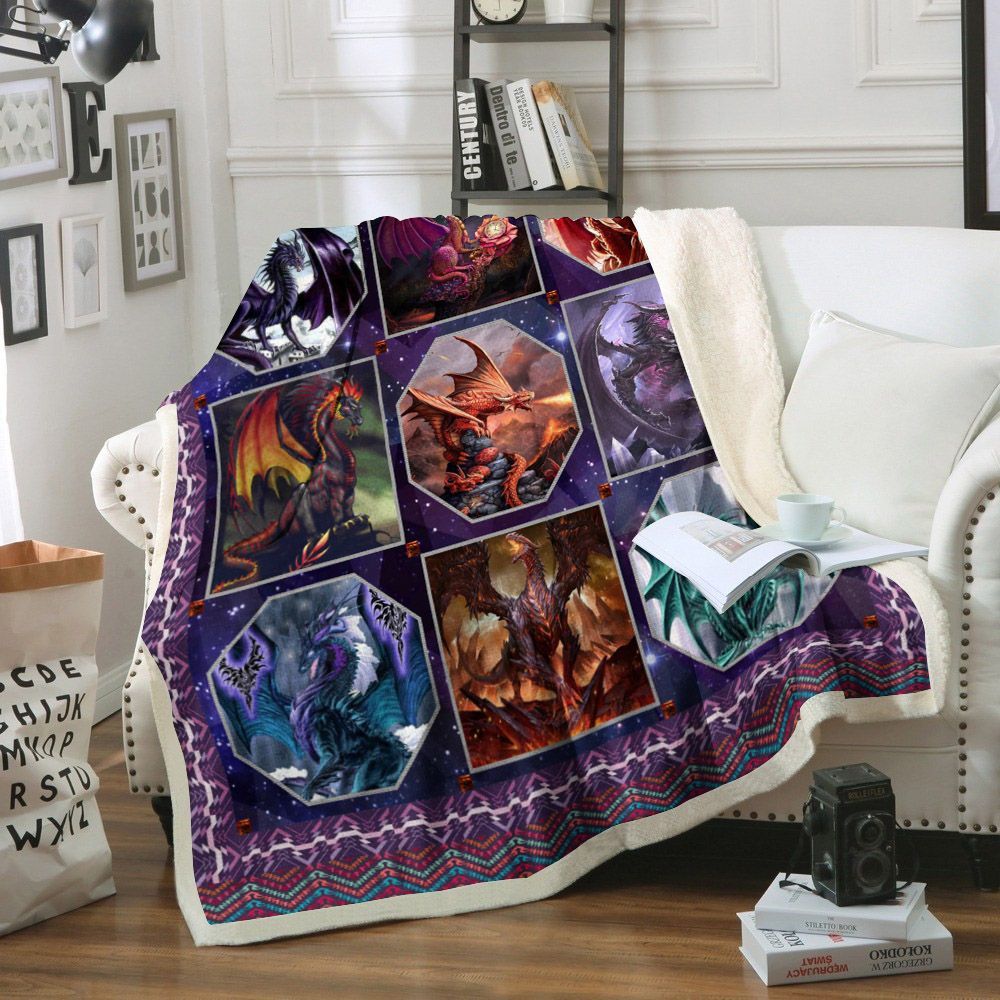 Dragon Sherpa Fleece Blanket