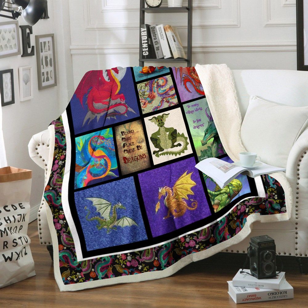 Dragon Sherpa Fleece Blanket