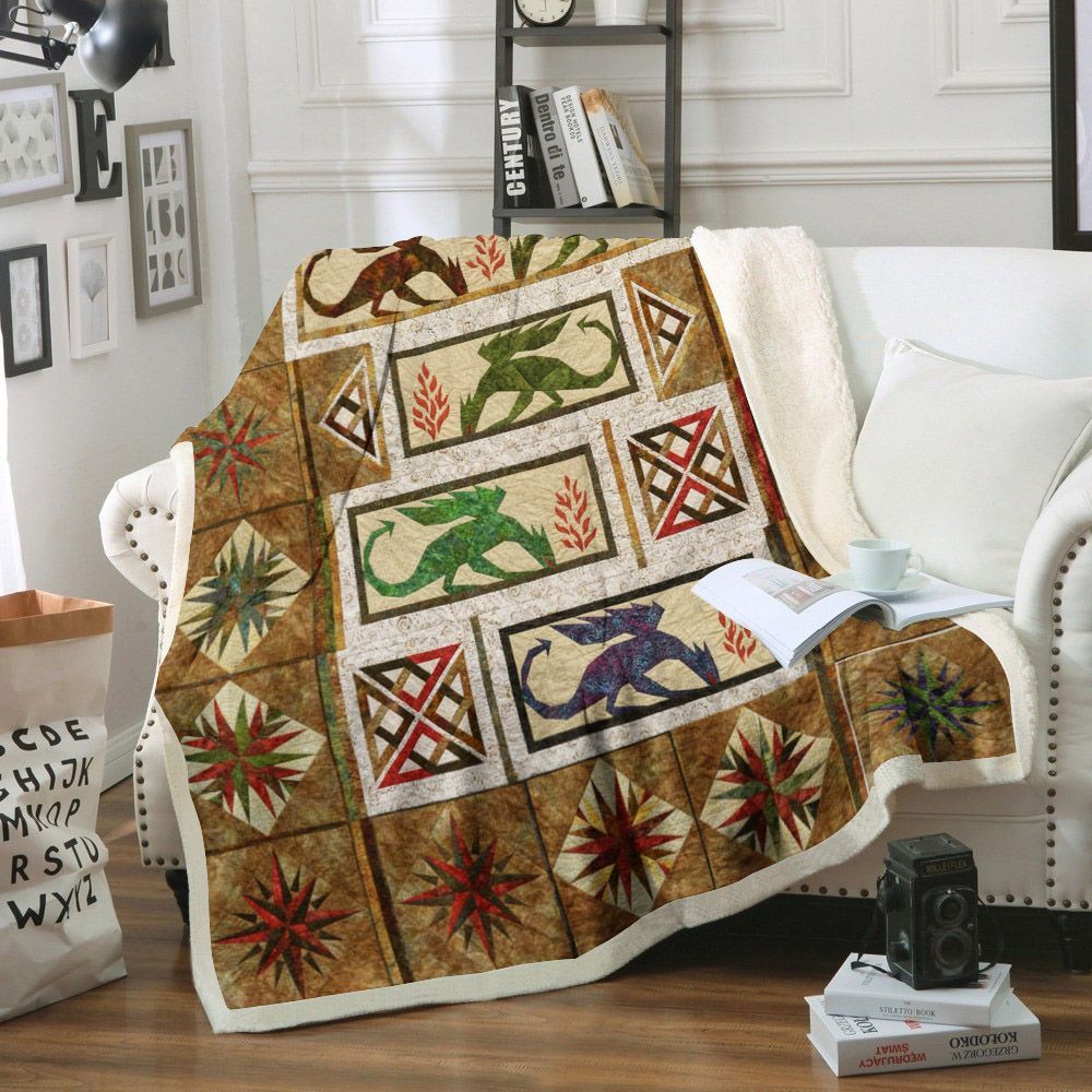 Dragon Sherpa Fleece Blanket