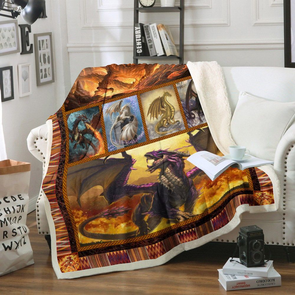 Dragon Sherpa Fleece Blanket