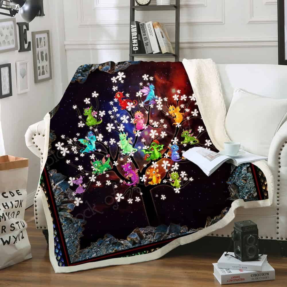 Dragon Sherpa Fleece Blanket