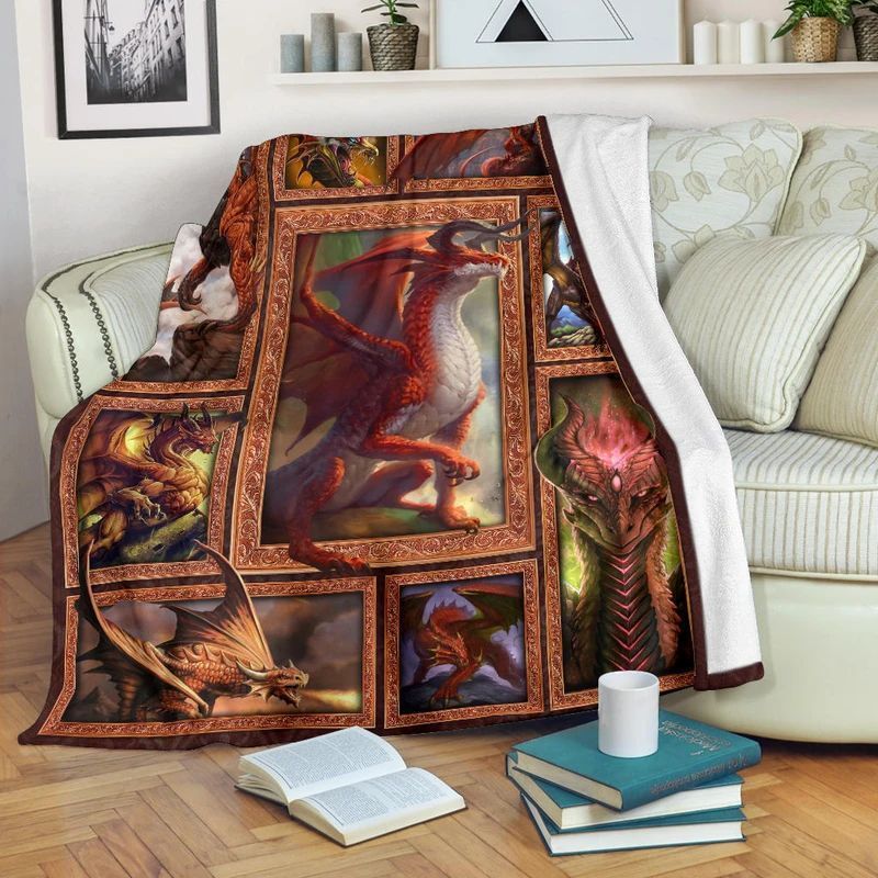 Dragon Sherpa Fleece Blanket