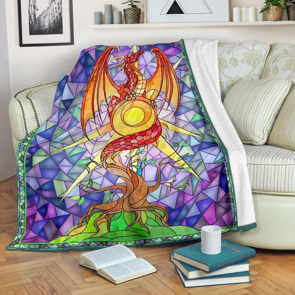 Dragon Sherpa Fleece Blanket