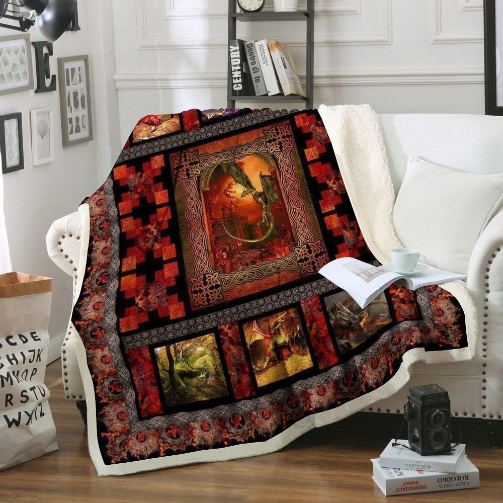 Dragon Sherpa Fleece Blanket
