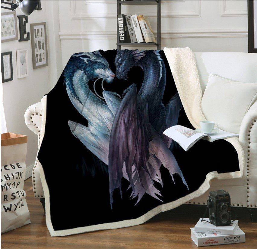 Dragon Sherpa Fleece Blanket