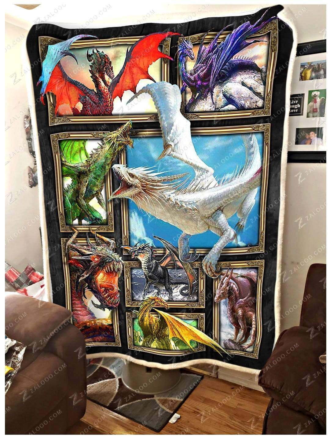 Dragon Sherpa Fleece Blanket