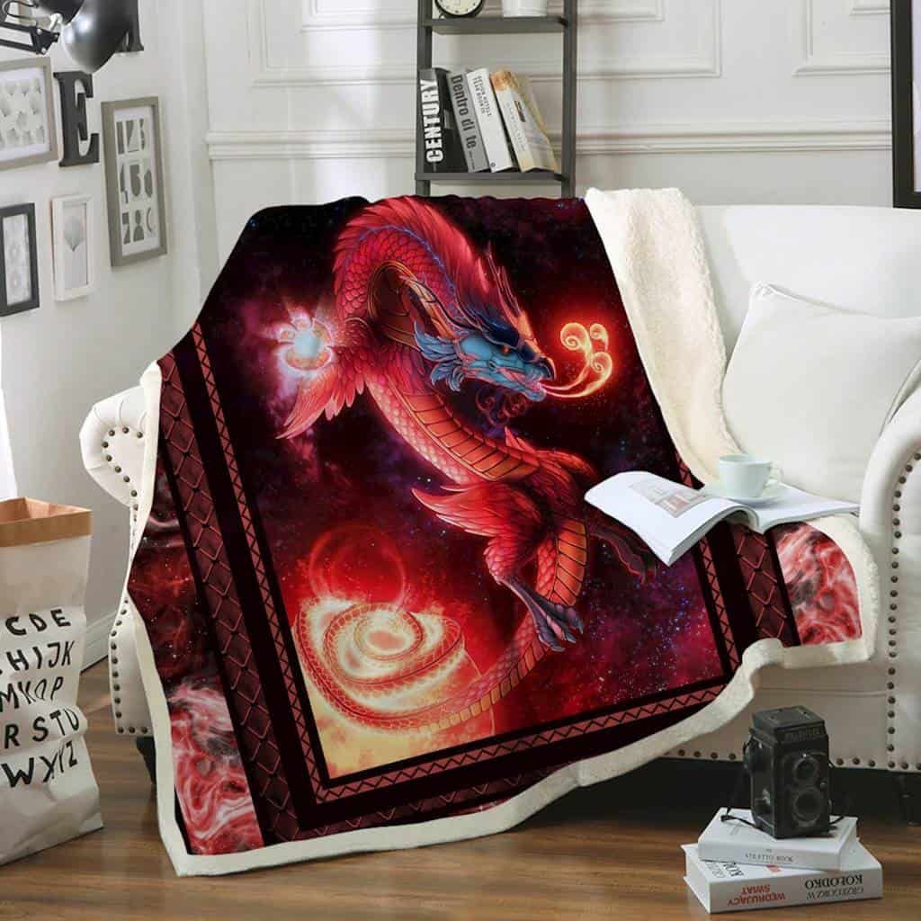 Dragon Sherpa Fleece Blanket