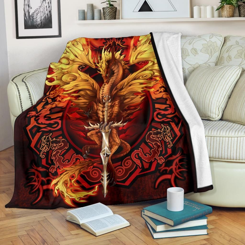 Dragon Sherpa Fleece Blanket