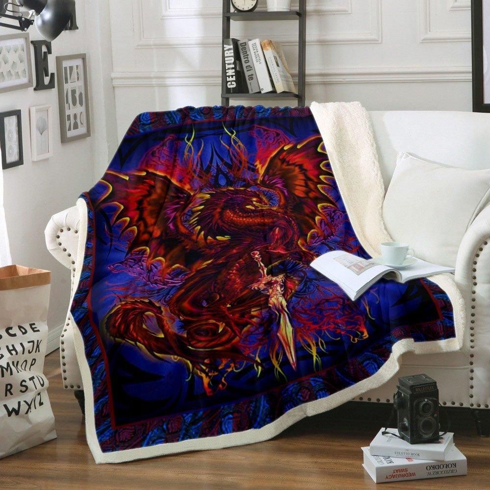 Dragon Sherpa Fleece Blanket