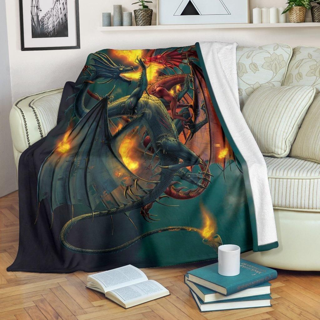 Dragon Sherpa Fleece Blanket